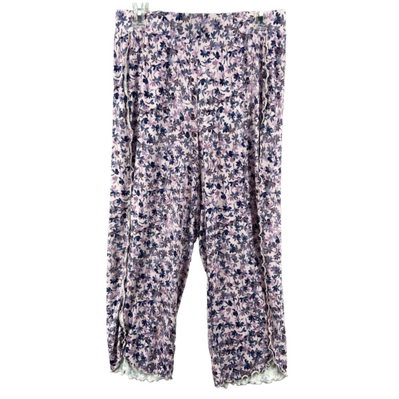 NWT Soft Surroundings Pants Women M Blissful Bamboo Tulip Cropped‎ Petal Purple - Picture 1 of 12